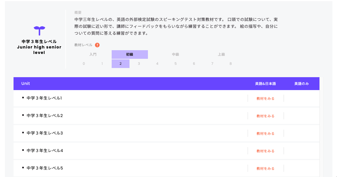 中学生向けの教材